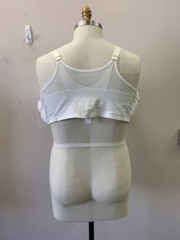 GLAMORISE, White, Nylon, Polyester, Solid, Drag Queen, Boobs, Front Hooking Bra, Excessive Padding