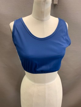 HOT SPORTSWEAR, Blue, White, Nylon, Color Blocking, Crop Top Athletic Leisure, Pullover,