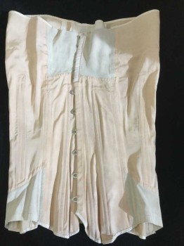 N/L, Peach Orange, Solid, Stripes - Vertical , CORSET ( Long Bodice):  Peach-orange, Lacing Front (but No String), Hook Back, See Photo Attached,