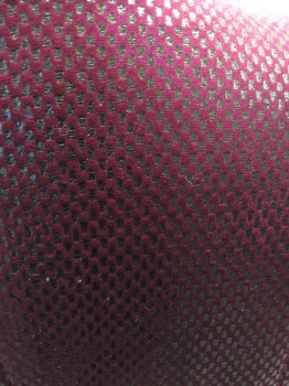 MTO, Red Burgundy, Polyester, Spandex, Dots, Shiny and Fuzzy! Textured Velvet, Floor Length, No Closures, Empire Waist, Long Pointed Sleeves, Gore Center Back for Swoosh, Wired Stand Collar for Shaping with Panache