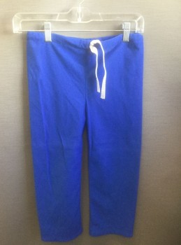 ANGELICA, Royal Blue, Polyester, Solid, Flannel, White Drawstring at Waist