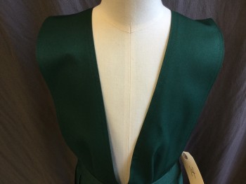 FRENCH TOAST, Dk Green, Polyester, Solid, V-neck, Sleeveless, Side Zipper, Pleated Skirt