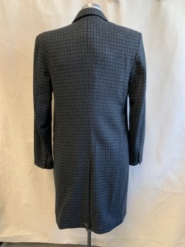 RAG & BONE, Gray, Black, Wool, Plaid, Single Breasted, 3 Buttons,  3 Pockets, Notched Lapel, Single Cuff Button