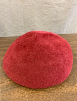 LILLIPUT, Maroon Red, Wool, Solid, Reproduction, Felt, Beret Inspired