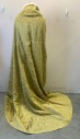Mto, Gold, Cream, Fur, Synthetic, King's Cape, Royal Ermine Cape Mid 1800's. Gold Brocade on Outside, White Rabbit Fur Trim Full Lining and Black Fur Tuffs as Edge Trim. Approx. Fits Chest 42-44, Length Rom Nape of Neck is 87".train