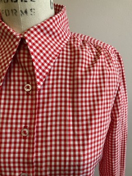 JH, Red/ White, Gingham, C.A., B.F., L/S,