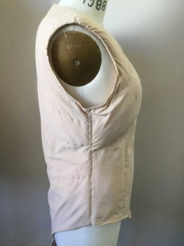 MTO, Lt Beige, Synthetic, Man Boobs, Quilted, Sleeveless, Crotch Strap, Center Back Zipper,