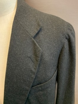 SIMON LONG'S SONS, Charcoal Gray, Wool, Solid, Morning Coat, 1 Button, 1 Pocket, Fiddle Back