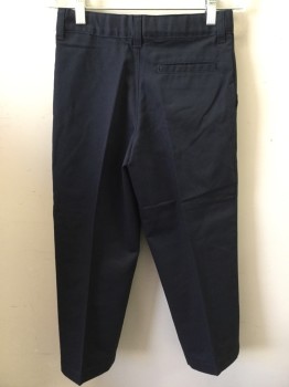 REAL SCHOOL, Navy Blue, Cotton, Polyester, Solid, Flat Front, 3 Pockets,