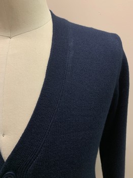 FRENCH TOAST, Navy Blue, Wool, Solid, V-N, Button Front, 2 Pockets,