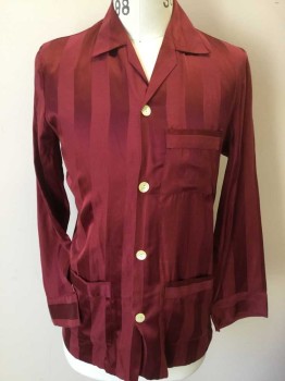 KIFF KIFF DE ASELAG, Maroon Red, Wine Red, Cotton, Stripes - Vertical , Button Front, 3 Pockets, Multiples, See FC015868