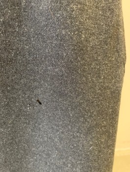 N/L, Dk Gray, Wool, Solid, Thick Wool, Attached Self Belt at Waist, Geometric Seams at Hips with Hidden Seam Pockets, Ankle Length, **Has a Couple Moth Holes