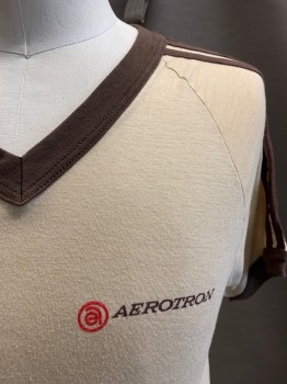 SNEAKERS, Lt Beige, Brown, Poly/Cotton, Stripes, V-N, S/S, "AEROTRON"