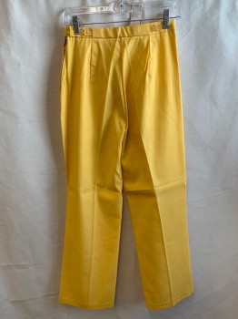 NL, Lemon Yellow, Synthetic, Solid, Side Zipper, Hook N Eye Closure, Adjustable Waistband Strap and Buttons