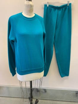 LEE, Teal Blue, Poly/Cotton, Sweatshirt, CN, Pullover, L/S