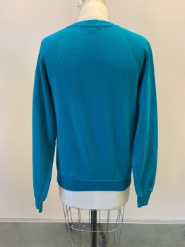 LEE, Teal Blue, Poly/Cotton, Sweatshirt, CN, Pullover, L/S