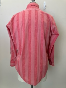 LORD & LORD, Pink/ Hot Pink, Vertical Stripes, C.A., B.F., L/S, 1 Pocket