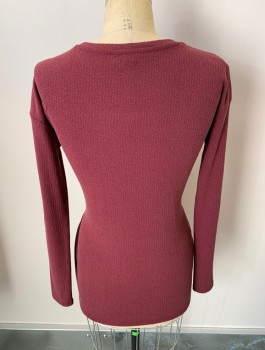 A PEA IN THE POD, Maroon Red, Rayon, Polyester, Solid, Maternity, L/S, CN, Self Tie At Front Waist, *MULTIPLES