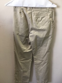 FRENCH TOAST, Khaki Brown, Polyester, Cotton, Solid, Flat Front, 3 Pockets, Relaxed Fit