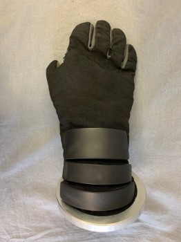 MTO, Black, Silver, Synthetic, Metallic/Metal, Abstract , Detachable Gloves, 3 Bars, Metal Cuff