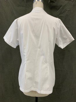 LANDAU, White, Poly/Cotton, Solid, Orderly Shirt, Pharmacy Shirt, Button Front, Collar Attached, 3 Pockets, Short Sleeves