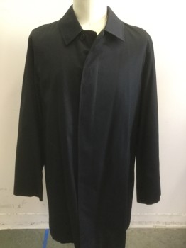 AQUA SCUTUM, Black, Cotton, Polyester, Solid, Collar Attached, Hidden Placket Button Front, Pockets, Navy/khaki/brown Gingham Lining