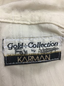 GOLD C. BY KARMAN, Lt Beige, Polyester, Cotton, Diamonds, Stripes, Pearl Snap Front, Long Sleeves, 2 Pockets with Flaps, Western Yoke,