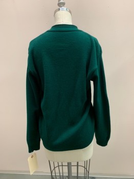 N/L, Dk Green, Wool, Solid, V-N, Button Front, 2 Pockets, *Missing Patch*