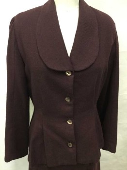 MTO, Red Burgundy, Wool, Made To Order, 4 Buttons, Shawl Collar, Single Breasted, Wool Twill,