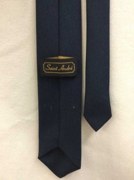 SAINT ANDRE, Navy Blue, Polyester, Solid, 4 in Hand