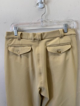 N/L, Beige, Polyester, Spandex, Solid, Rib Knit, Slim/Fitted, Faux Suede Reinforced Panel At Inner Legs, Zip Fly, 4 Pockets, Belt Loops, Horseback Riding