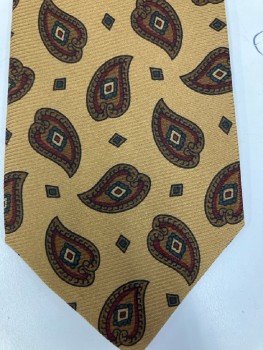 RICK PALLACK, Caramel with Brown/Olive/Burgundy Paisley Shaped Medallion And Diamond