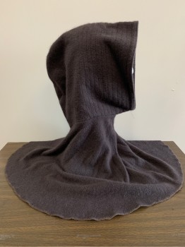 NO LABEL, Dk Brown, Wool, Solid, Aged Hood, Round Back,