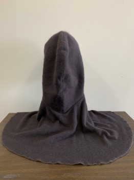 NO LABEL, Dk Brown, Wool, Solid, Aged Hood, Round Back,