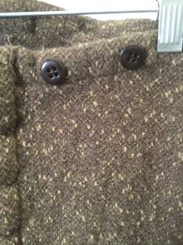 MTO, Brown, Beige, Wool, Solid, Thick Brown Wool with Beige Specks, Button Fly, Suspender Buttons at Outside Waist, Made To Order Reproduction