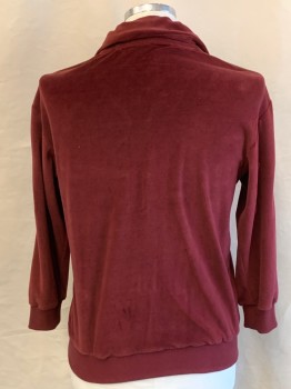 NL, Red, Dusty Rose Pink, Red Burgundy, Polyester, Color Blocking, Stand Collar, Zip Front, 2 Pckts, Elastic Waist & Cuffs, Piping & Bands Down Arms & Across Chest