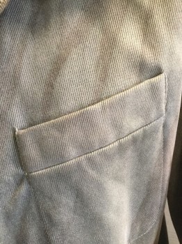 MTO, Taupe, Brown, Cotton, Old West, Aged/Distressed, Heavy Twill, Taupe with Brn Trim Single Breasted, 3 Pockets, Notched Lapel, Frock