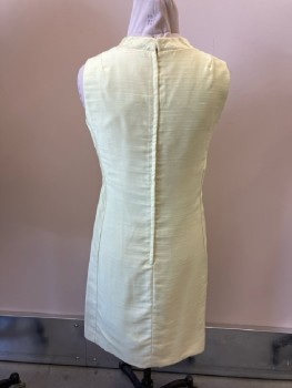 KAY'S, Pale Yellow Slubbed, High CN with Pointed Yoke, Slvls, Back Zip,