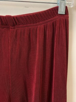 N/L, Dk Red, Acetate, Spandex, Solid, Elastic Waistband,