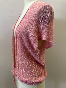 N/L, Pink/cream, 2 Color-weave, Knit, Bottom D String, S/S