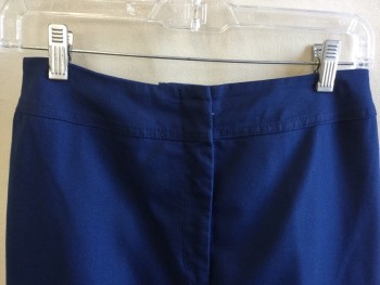 WHITE STAG, Royal Blue, Cotton, Polyester, Solid, 2" Waistband Front & Chevron Back, Flat Front, Zip Front, Flair Bottom
