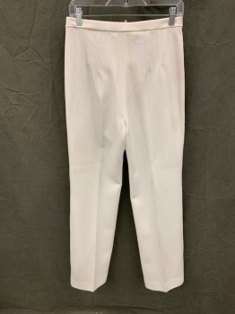 BERGDORF GOODMAN, White, Polyester, Solid, Ribbed Knit, Elastic Waistband, *dirty Right Knee*