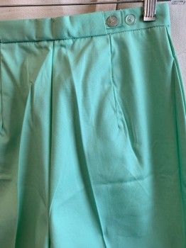 NL, Mint Green, Cotton, Solid, Side Zipper, Hook N Eye Closure, Adjustable Waistband and Strap
