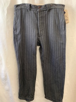 MR FREEDOM, Black, Dk Gray, White, Cream, Cotton, Stripes - Vertical , Work Pant, Woven Assorted Stripes, Flat Front, Button Fly,  Cuffed, 4 Pockets, Multiples