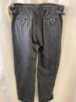 MR FREEDOM, Black, Dk Gray, White, Cream, Cotton, Stripes - Vertical , Work Pant, Woven Assorted Stripes, Flat Front, Button Fly,  Cuffed, 4 Pockets, Multiples