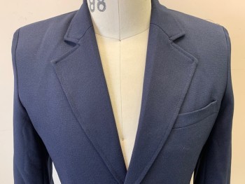 FRENCH TOAST, Navy Blue, Polyester, Solid, 2 Button Front, Notched Lapel, 3 Pockets,