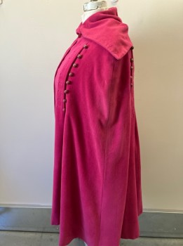 N/L, Pink, Wool, Solid, Lots Of Round Mauve Button Detail On Front & Back, Button Hole Detail Front & Back, Single Btn. Closure At Neck, Sailor Collar Attached