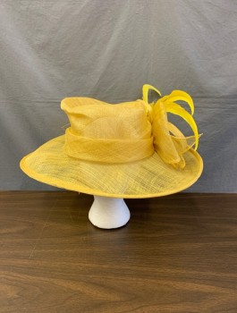 SOPHIA COLLECTION, Yellow, Large Feathers & Bow