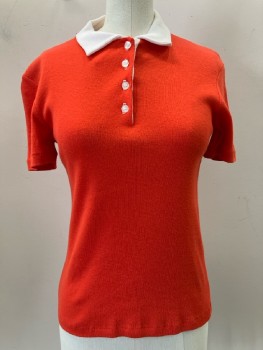 GIRL WATCHER, Polo Shirt, Orange, Solid, C.A., S/S, 4 Button Placket