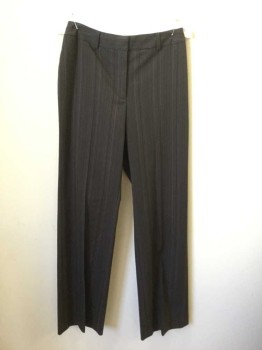 CASLON, Gray, Black, Maroon Red, Viscose, Polyester, Stripes, Flat Front, Belt Loops, Zip Fly